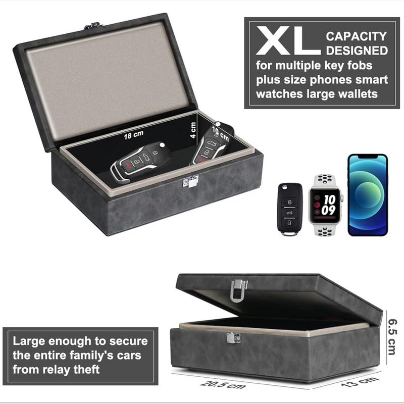 New Crazy Horse High-Grade Rfid Car Remote Control Shielding Key Case Mobile Phone Signal Shielding Box Anti-Location Tracking Box - Image 5